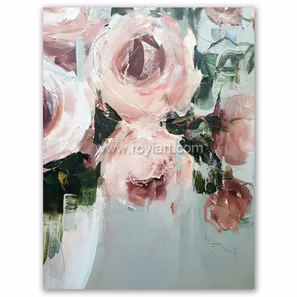 Fiore moderno di alta qualità bella pittura a olio di rosa su tela per la decorazione della casa