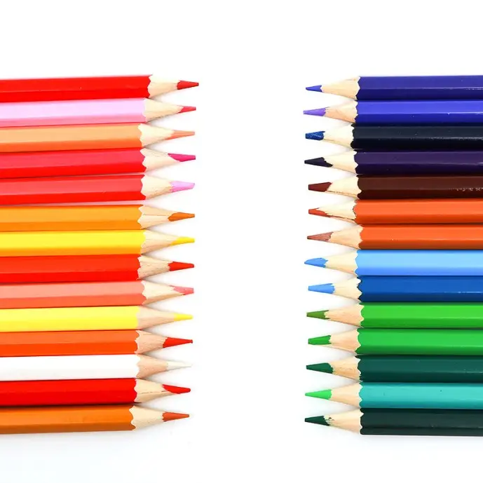 Juego de lápices de dibujo para niños de 7 pulgadas con logotipo personalizado OEM lápices de colores con varilla hexagonal redonda