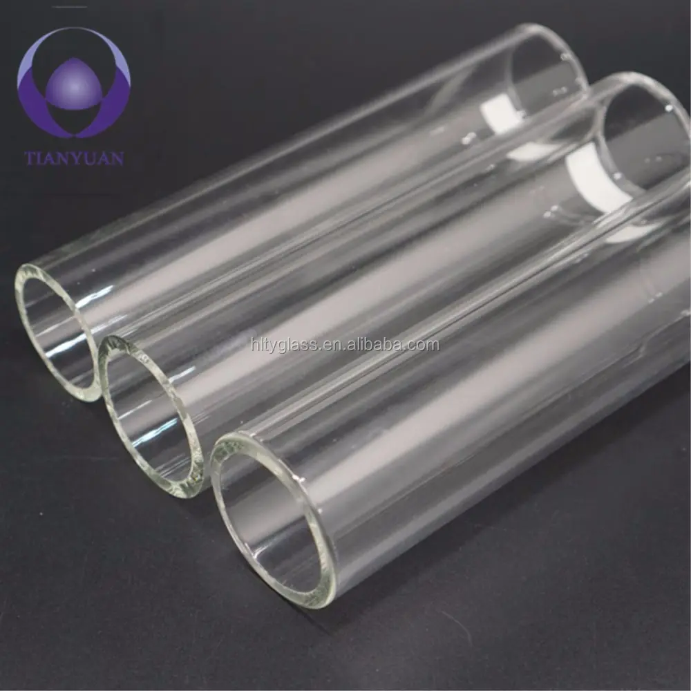 Excelente tamaño del Material se puede personalizar tubo de vidrio de borosilicato resistente al calor soplando tubo de vidrio transparente