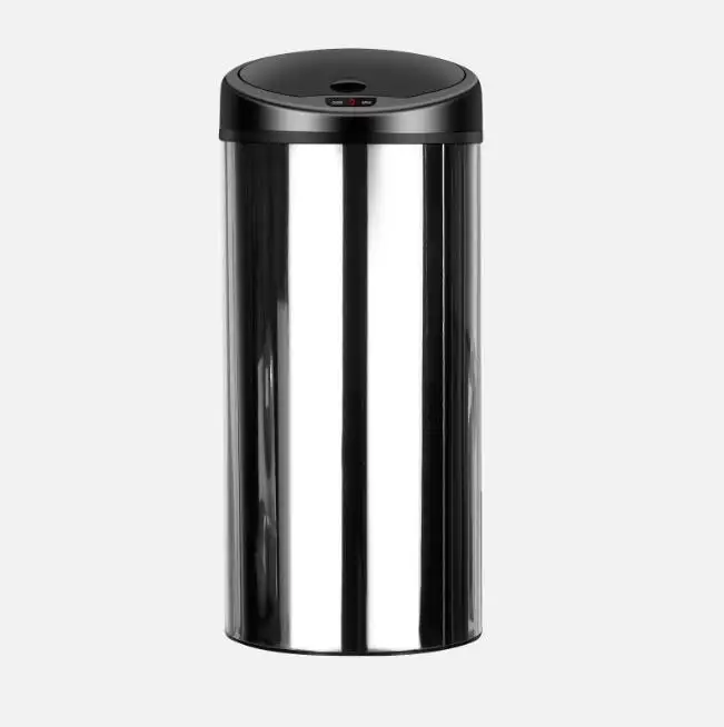 Round 30L40L50L60L white red black silver infrared sensor stainless steel dustbin trash can waste bin electronic automatic