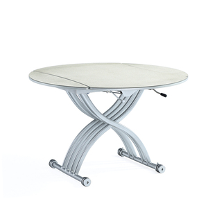 高品质的现代简单可转换可调多用途折叠上下大理石顶圆 Diningtable 咖啡桌集