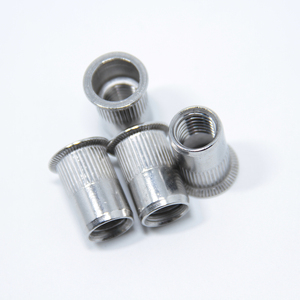 <strong>Avk</strong> Type 1/4-20 <strong>Rivet</strong> <strong>Nut</strong> Carbon Steel round Body with Knurled Design Zinc Plated Finish