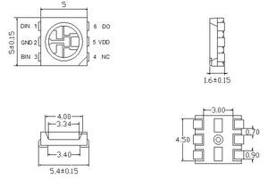 Compatible WS2812B SK6812 6-pins Individual Addressable 5V RGB IC SMD <strong>LED</strong>