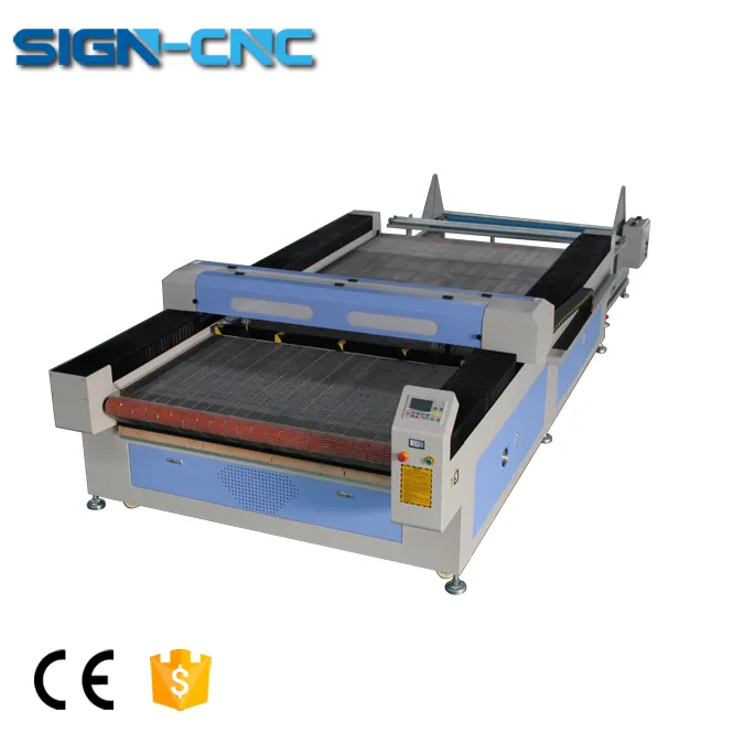 CO2 laser double heads auto feeding fabric/textile cutting machine with CCD camera