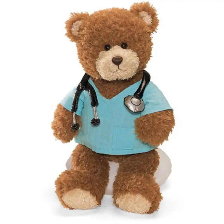 Venta al por mayor, precioso regalo de hospital de felpa para paciente, oso de peluche suave para doctor