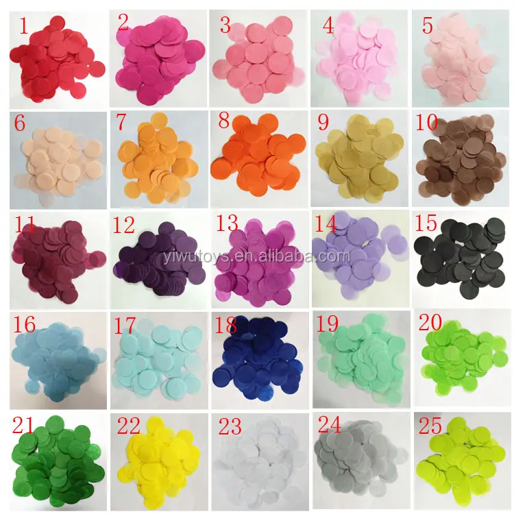 Confeti de papel personalizado para fiestas, recuerdos de boda redondos, 30 colores, 1,5 cm