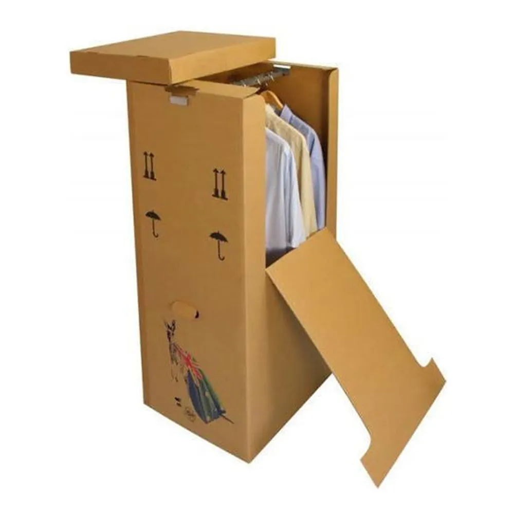 Cardboard furniture box wardrobe boxes for moving with bar