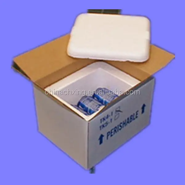 Contenedor de espuma de poliestireno aislado, enfriador grande de espuma blanca en caja, a la venta