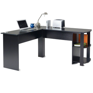 Escritorio de oficina en forma de L para ordenador mesa de esquina con estante para PC, hogar y oficina, nuevo diseño moderno - Product Image 3
