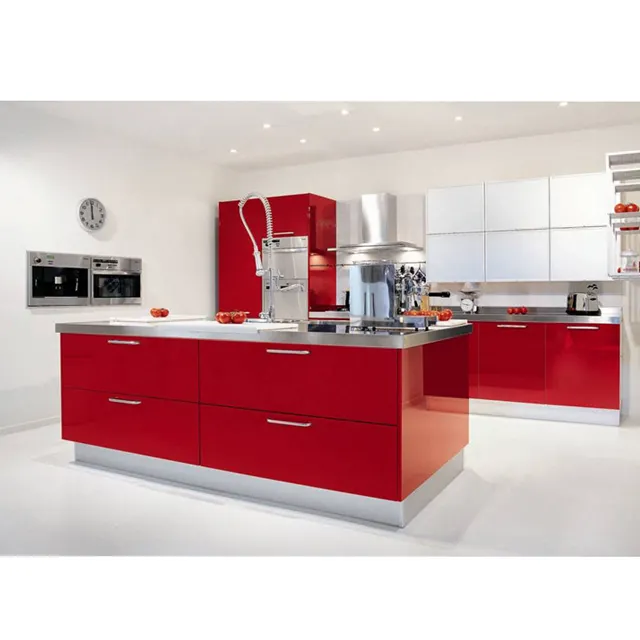 Muebles de manzana roja para cocina, utensilios de cocina acrílicos y de melamina