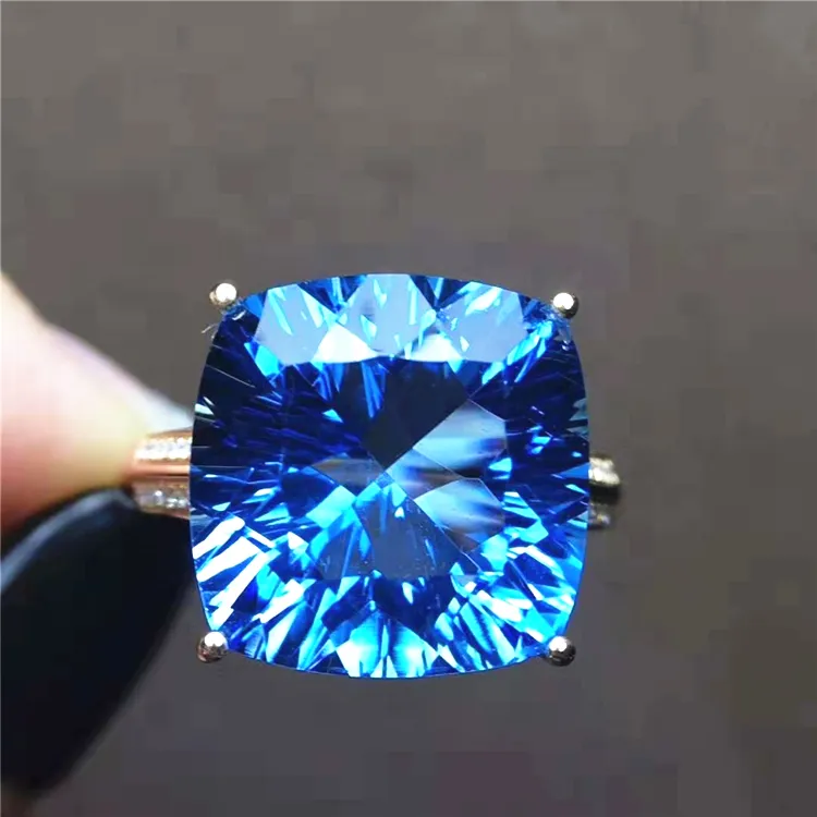 Utilizzati strumenti di gioielli di vendita 18 k oro anello di puzzle 18 k oro Del Sud Africa diamante reale anello topazio naturale per la le donne solitaire