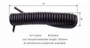 <span class=keywords><strong>PVC</strong></span> מצופה באיכות גבוהה שרוך מפותל עבור קיאקים סירות מניעת מלאבד דברים