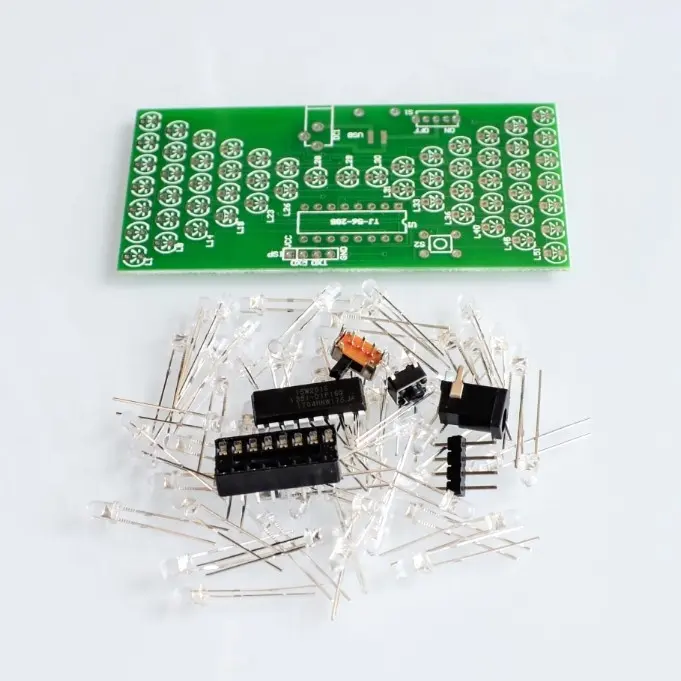 Sıcak satış 5 V Elektronik Kum Saati DIY Kiti Ile Hassas LED Lambalar Çift Katmanlı PCB kartı