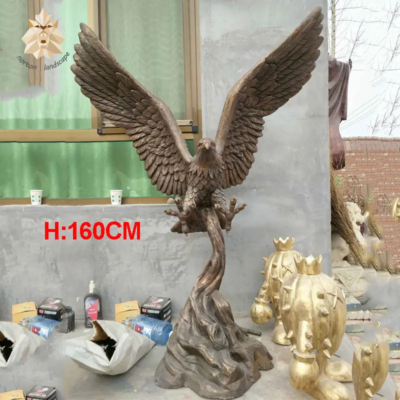 Moderno Metallo di grandi dimensioni casting ottone bronzo aquila statua scultura per la vendita