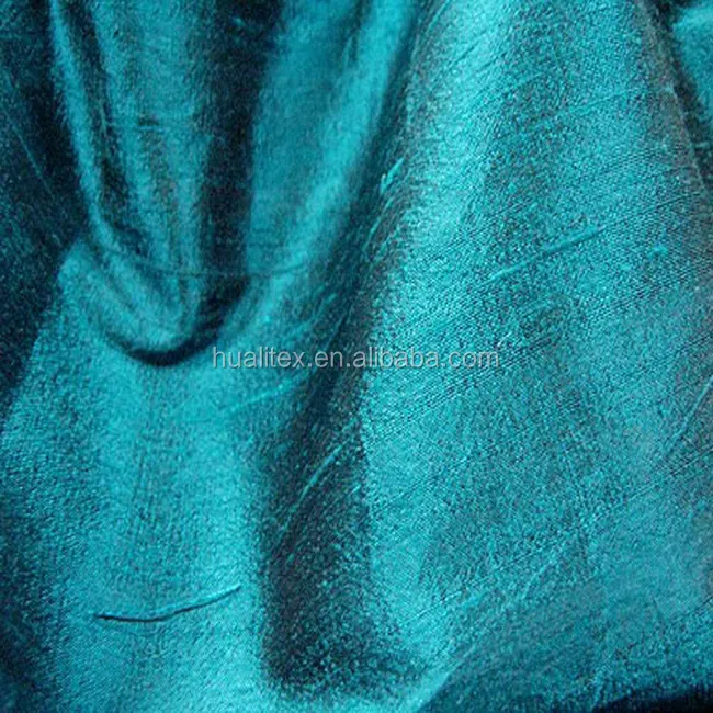 Proveedor Chino 100% poliéster imitación dupioni tela de seda por el patio para cortina, funda de almohada