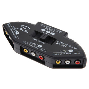 3 Puerto AV conmutador RCA interruptor Selector 3 en 1 AV interruptor para Audio y vídeo