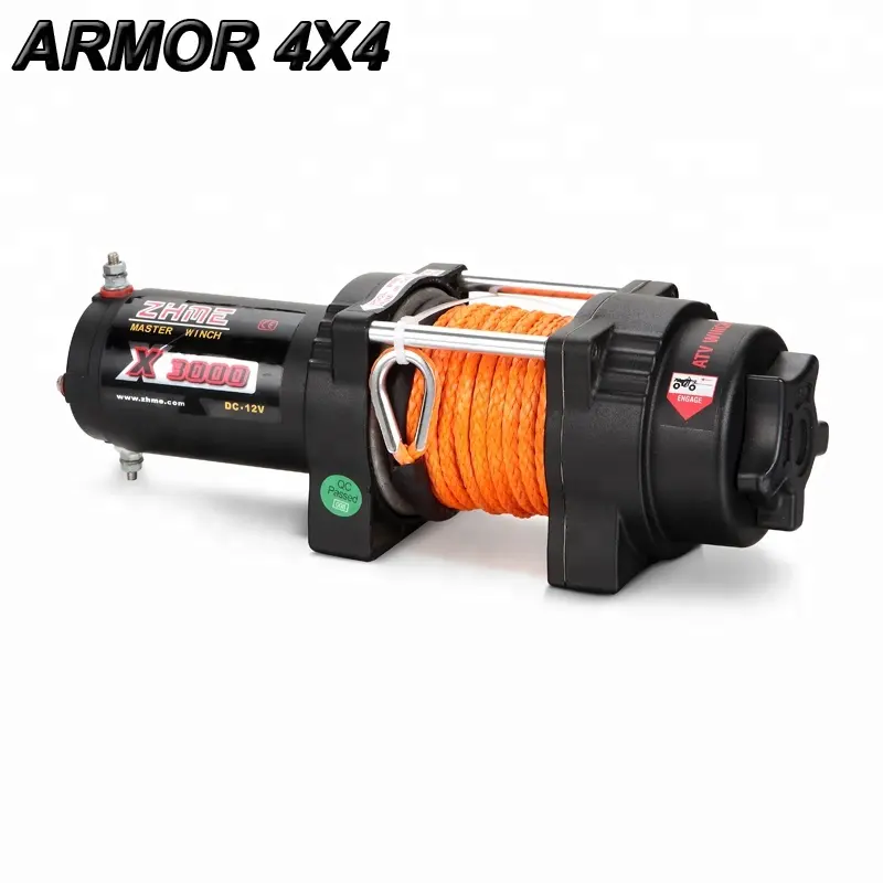 3000lbs 12v 4wd electric winch with synthetic rope