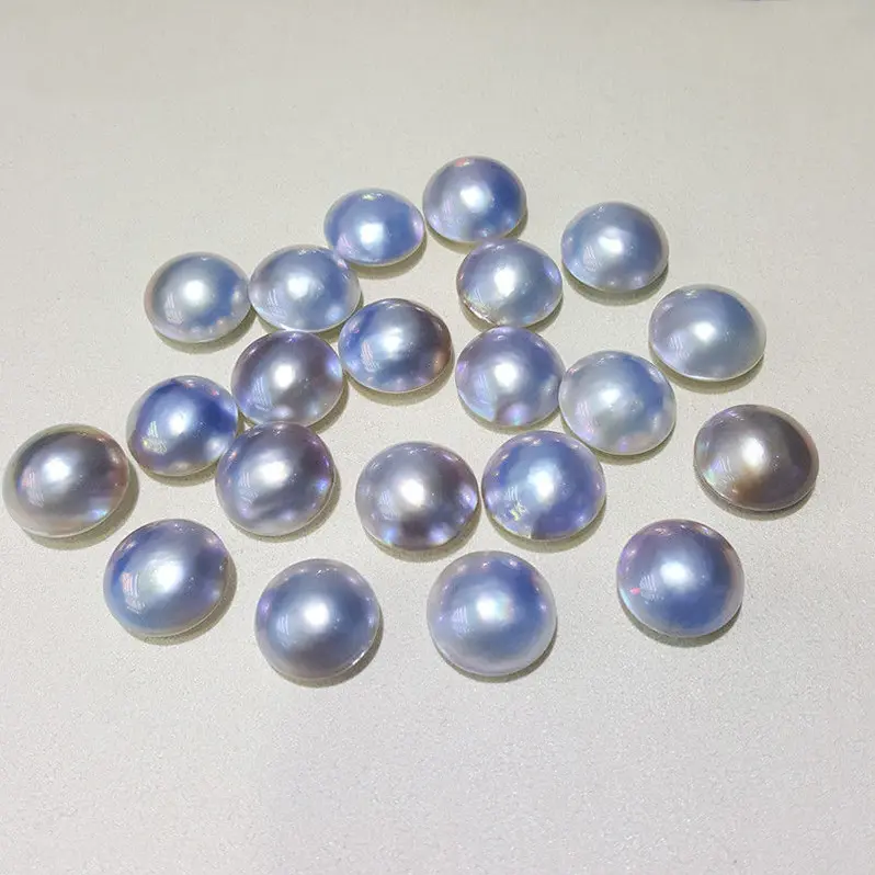 AA naturales de agua salada de perlas mabe 14-15mm media perla redonda