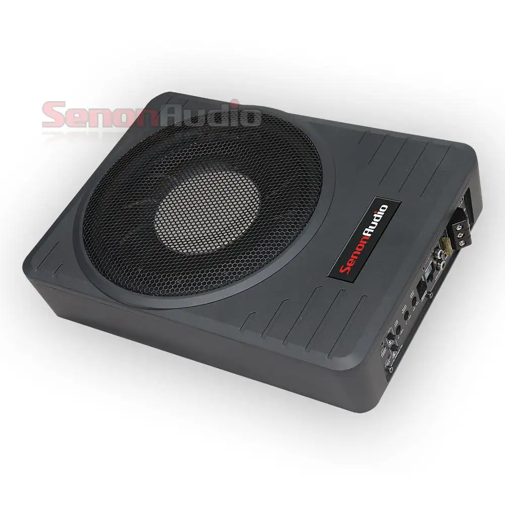 Contenitore per Subwoofer alimentato in alluminio da 10 pollici 12V Slim Active sotto il sedile scatola per Subwoofer per auto con amplificatore sotto il sedile subwoofer Car