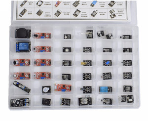 Kit moduli sensore 37 in 1 per Robot Raspberry Pi project starter con scatola di plastica