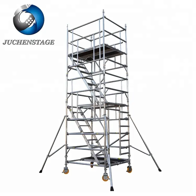 Customize Working Height With Wheels Aluminium Alloy Scaffold Aluminium Scaffolding