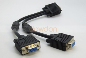 <strong>VGA</strong> <strong>1</strong> Male to Dual 2 <strong>VGA</strong> Female Converter Adapter <strong>Splitter</strong> Cable
