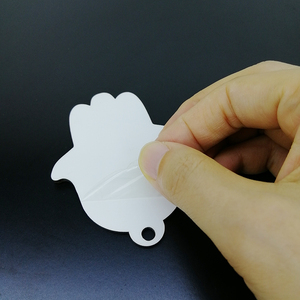 8 point custom wood blank <strong>keychain</strong> two sides sublimation coated hamsa <strong>hand</strong> <strong>shape</strong> digital photo <strong>keychain</strong> - Product Image 6