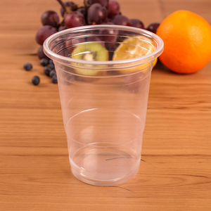 コーヒージュース茶生分解性使い捨てコーンプラスチックカップ、ドーム蓋付き