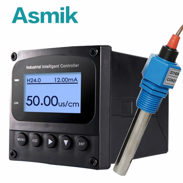 Asmik phmeter with ec sensor 4-20mA output install on line conductivity meter