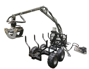 <strong>Timber</strong> Wood Log Trailer with Crane Loader