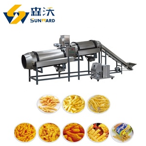 Jinan Twin vít đùn 200 sản lượng kg/giờ Snack thực phẩm chiên cheetos/kurkure/niknak dây chuyền sản xuất/Fryer máy - Product Image 2