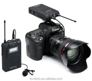 Çok yönlü yaka klip mikrofon ve BY-WM6 ile BOYA İle LCD monitör profesyonel UHF kablosuz mikrofon