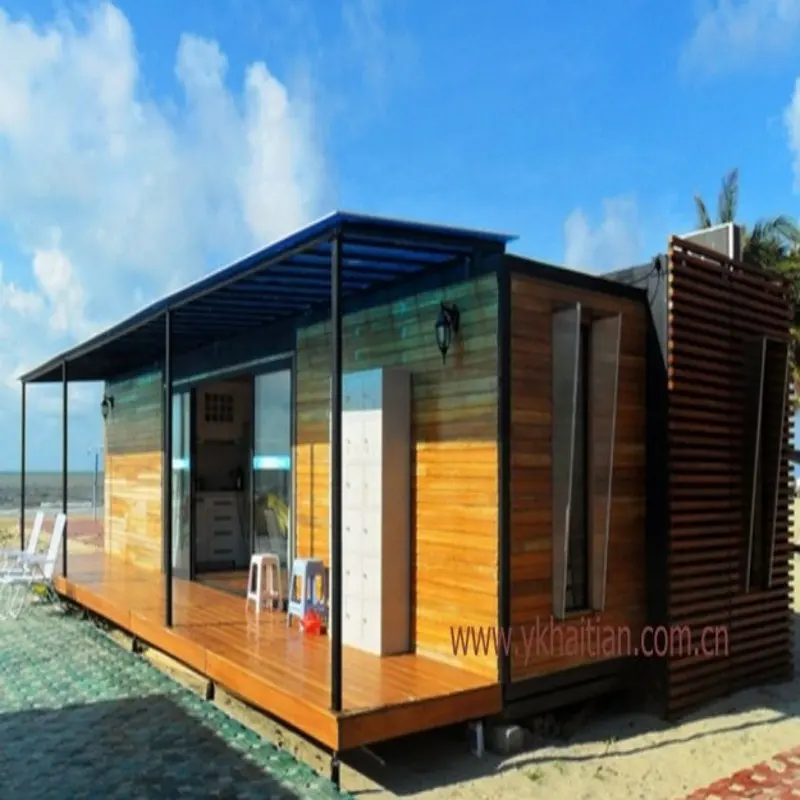 Casa Modular de madera de diseño de casa verde edificio corredera contenedor casa de lujo europeo Beach Villa