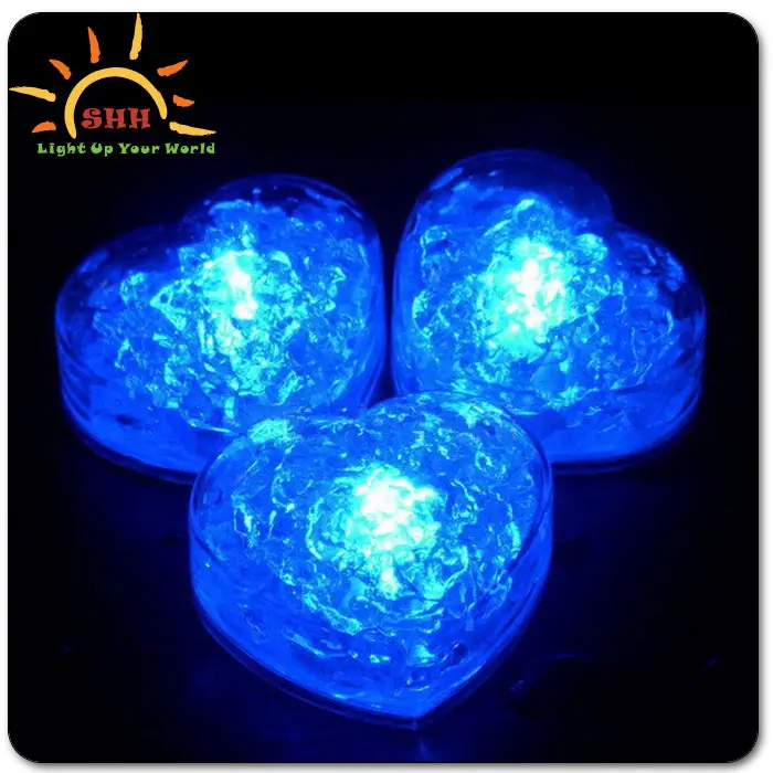 Fashion glow led heart shape ice cubes for drink for party Bar ornaments Items With Factory Price