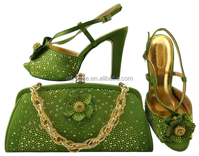 SH068-5 women dress's shoes and bag sets stones ronament /matching shoes and bags