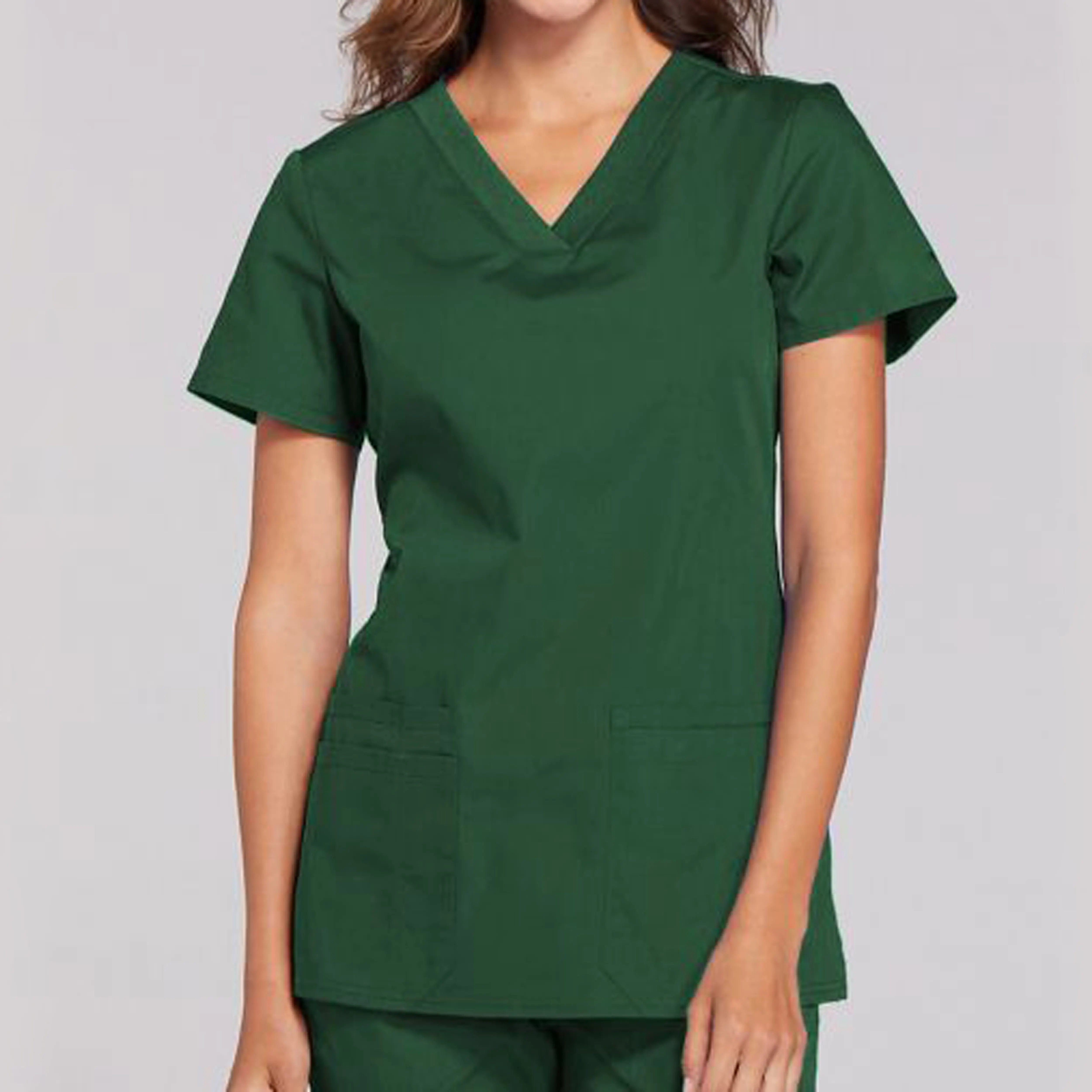 Costume de gommage d'infirmière à manches courtes et col en v, uniforme d'hôpital moderne et classique