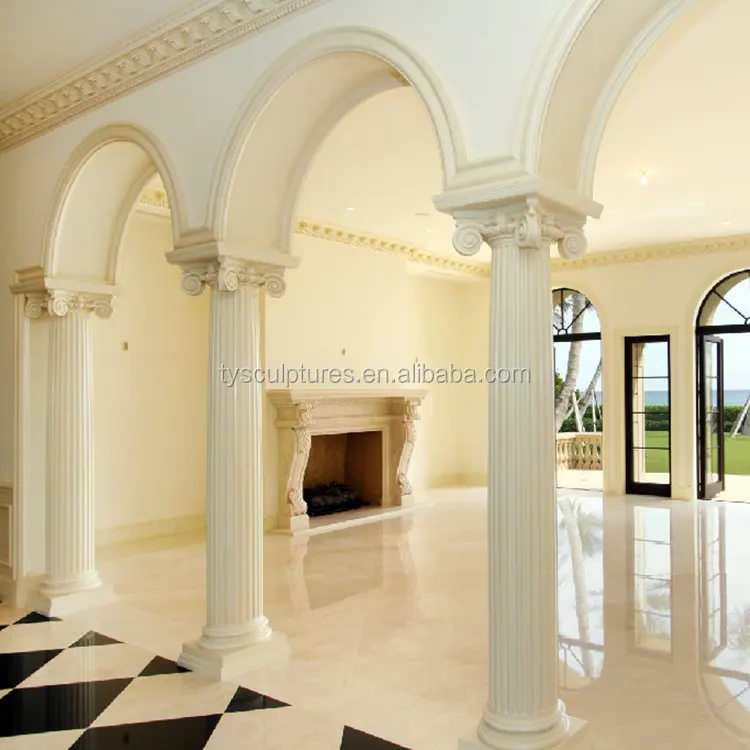 Design clássico europeu famoso Ordem Iônica coluna de mármore de pedra para a construção de casa ornamento do hotel