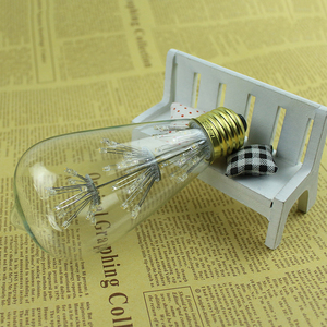 ST64 antika Edison ampul 5W 6w kısılabilir yumuşak <span class=keywords><strong>LED</strong></span> filament 220V/240V E27 baz spiral tasarım ampul