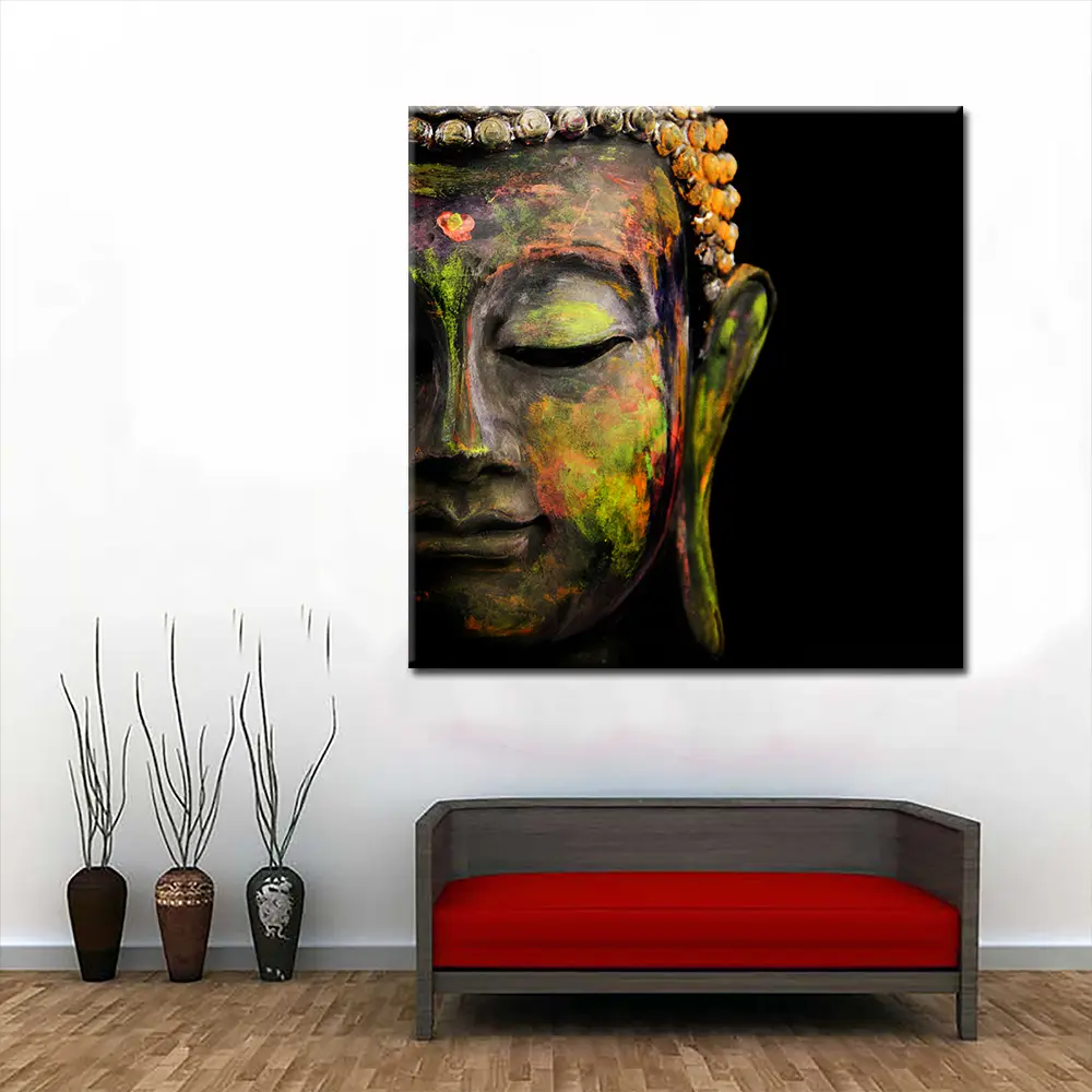 Pintura de buda com cultura tradicional, tela com impressão de arte para parede, imagem para decoração de sala de estar e casa