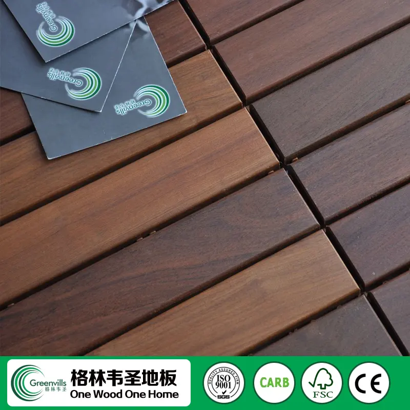 Dễ Dàng Cài Đặt DIY IPE Gỗ Rắn Decking Gạch Ngoài Trời Gỗ Cứng Lồng Vào Nhau