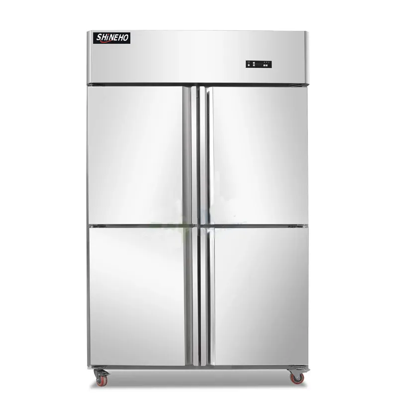 Refrigerador vertical de 4 puertas, refrigerador comercial de gran capacidad