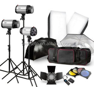 Godox 750W 250DI flaş kiti fotoğraf fotoğraf aydınlatma stüdyosu çakarlı lamba seti 3x250 W orijinal Godox - Product Image 1