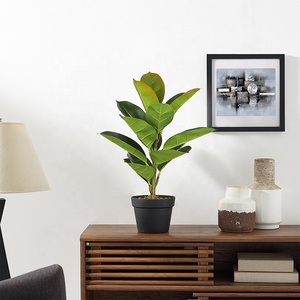 50cm <strong>Artificial</strong> Indian Rubber <strong>Tree</strong> Bonsai <strong>Cheap</strong> <strong>Artificial</strong> Plant Manufacturers Low MOQ Can Be Customized