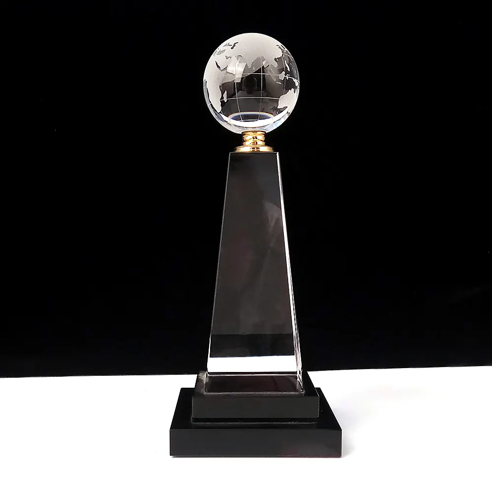 Su misura K9 Blank Trofeo di Affari/souvenir Regalo di Golf Sfera di Cristallo Globo di Vetro Del Mondo di Aggiudicazione