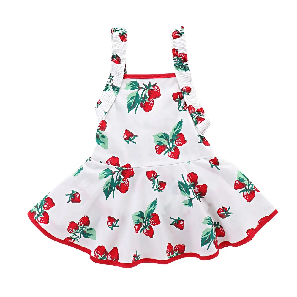 Boutique vestido venta al por mayor de impresión de patrón vestidos de niñas 100% algodón bebé mameluco