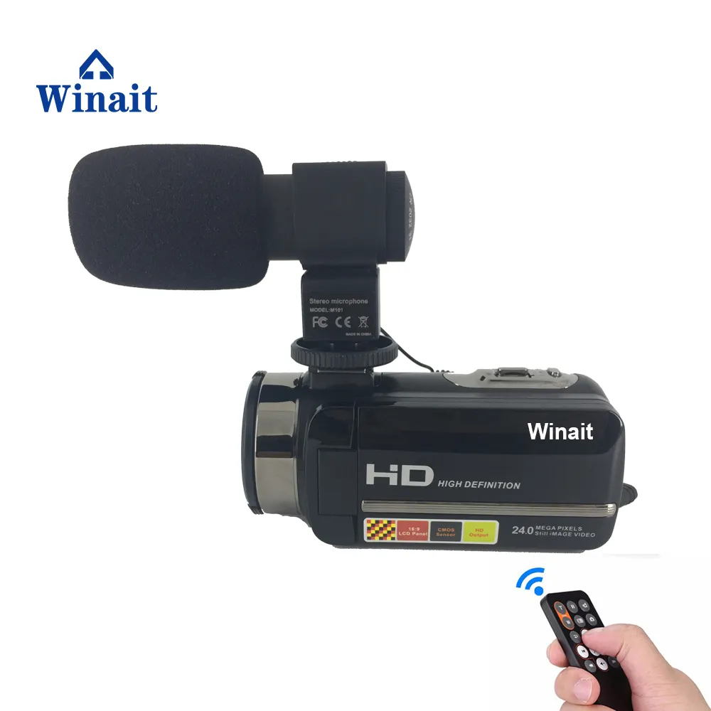 Winait ucuz HDV-301STRM dijital video kamera yüksek kapasiteli şarj edilebilir lityum pil dönen dokunmatik ekran