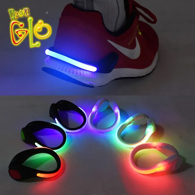 Iluminación nocturna para exteriores, luz LED intermitente para zapatos, Clip para zapatos para correr