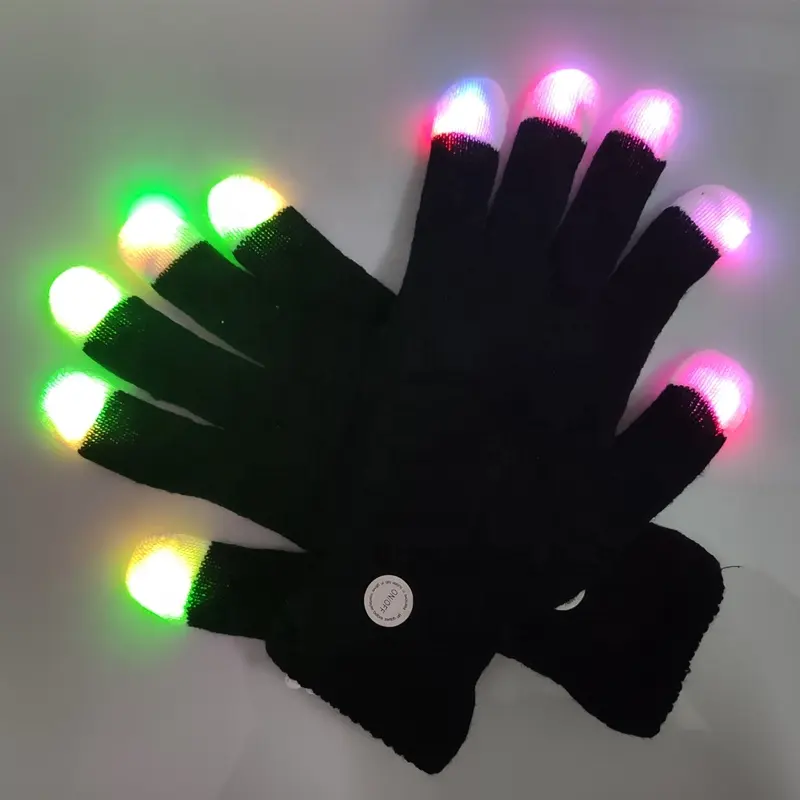 Мигающий рейв палец руки с подсветкой Светодиодные Перчатки