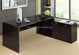 Mesa de ordenador de estudio de oficina, diseño simple moderno personalizado de fábrica, con estantería y armario de almacenamiento - Product Image 2