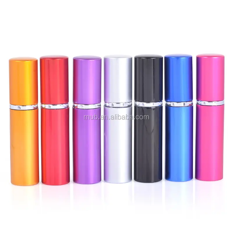 Flacon pulvérisateur de parfum, cylindre en aluminium, rechargeable, taille de poche, 5ml, 1 pièce